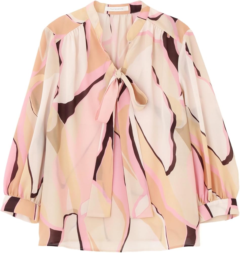 Amazon | [ピンキーアンドダイアン] 長袖 ボウタイ付きシャツブラウス