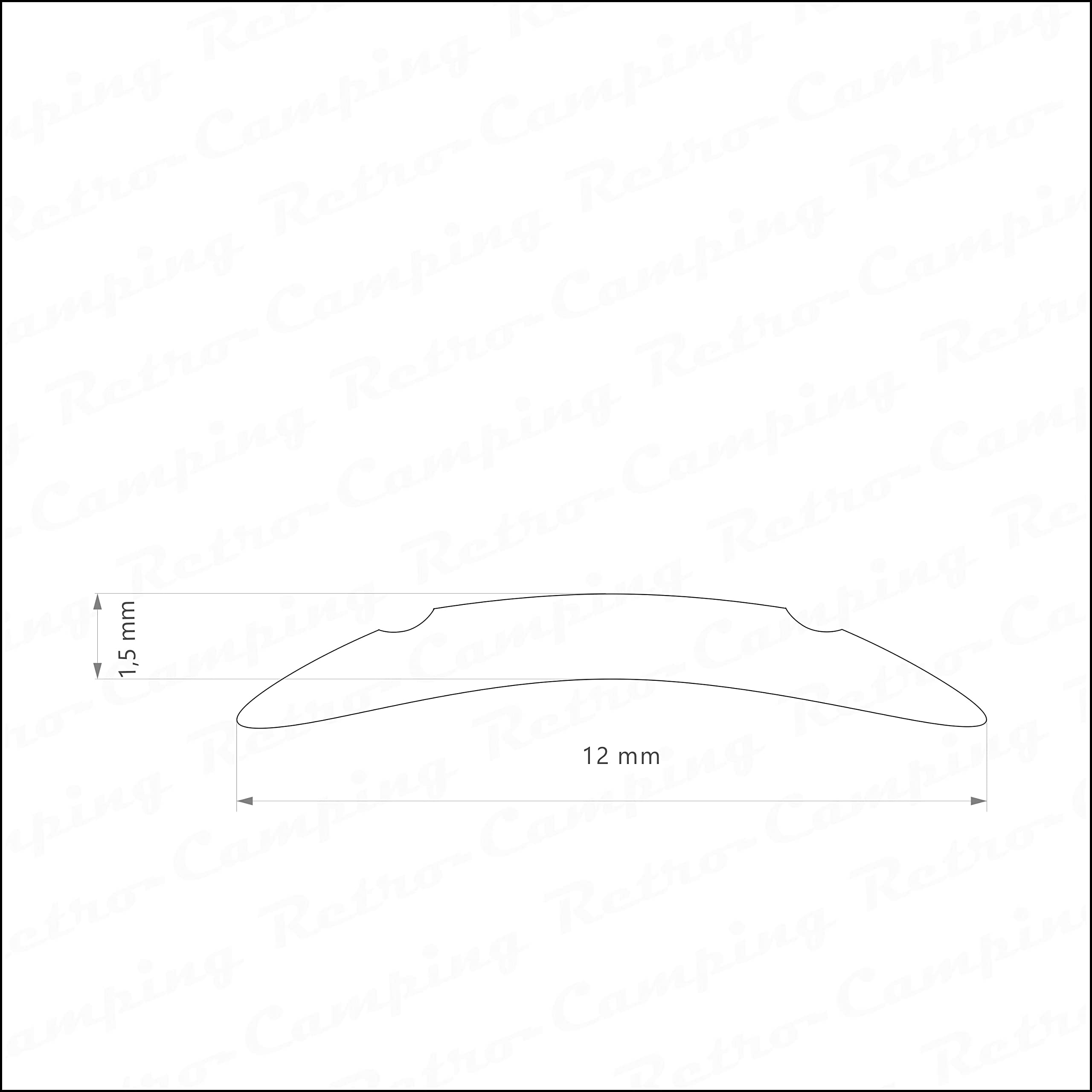 hegehof Leistenfüller 12mm - weiß 20m - Abdeckprofil Kederband Wohnwagen