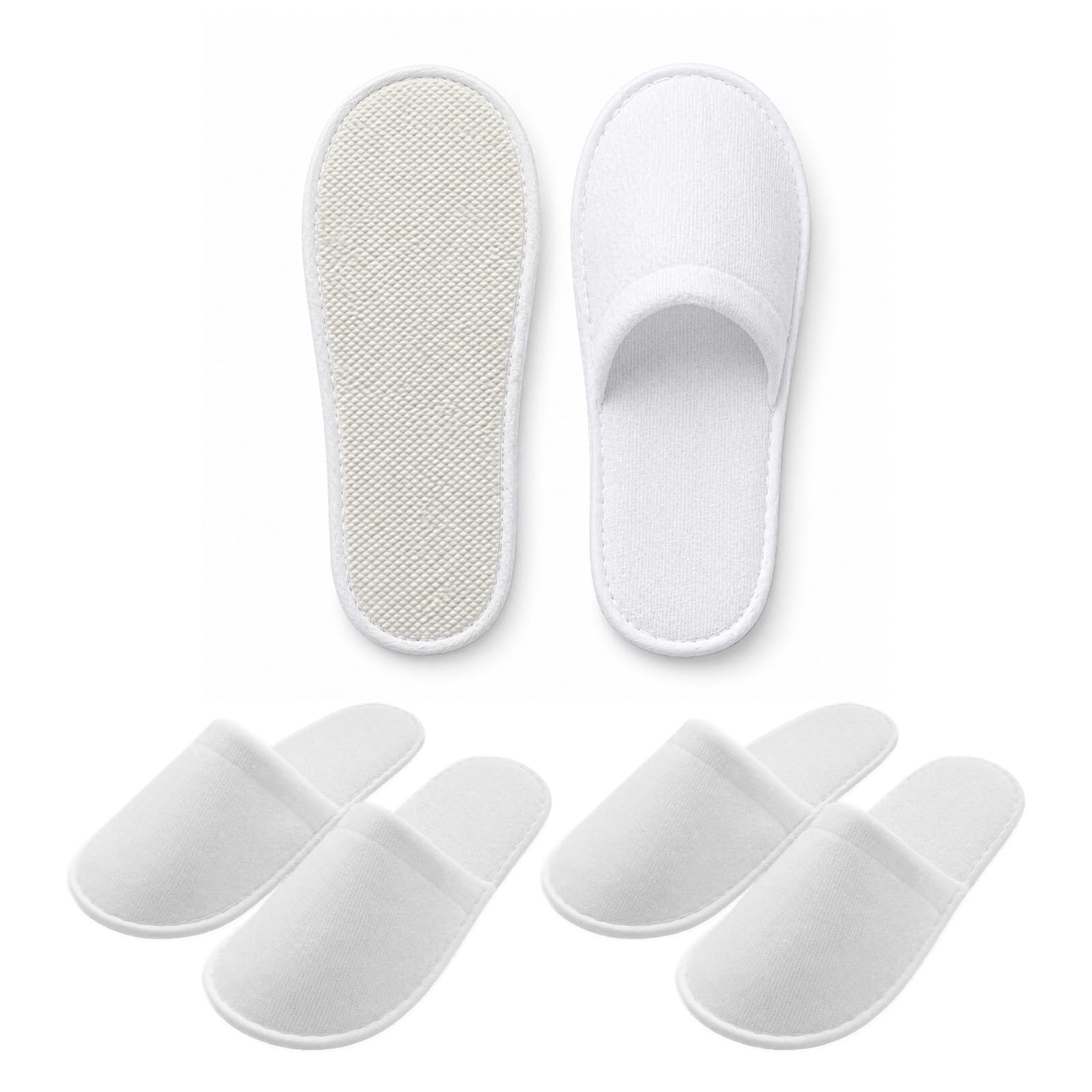 Ciabatte Monouso 3 Paia Taglia 42, Pantofole Usa e Getta in Pile Felpato Spesso, Antiscivolo per Ospiti, Hotel, Casa, Spa e Viaggio.