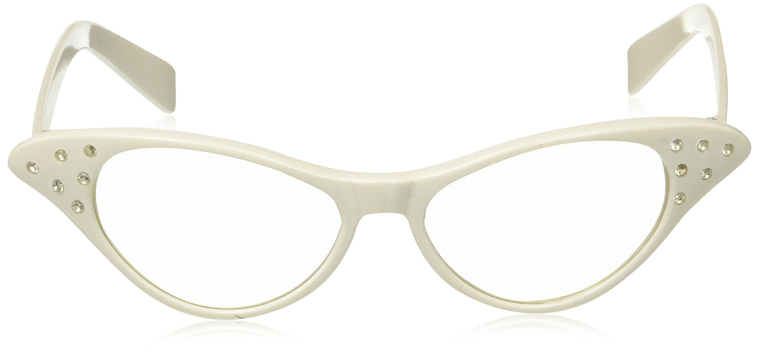 Forum Novelties 50's Rhinestone Glasses, White