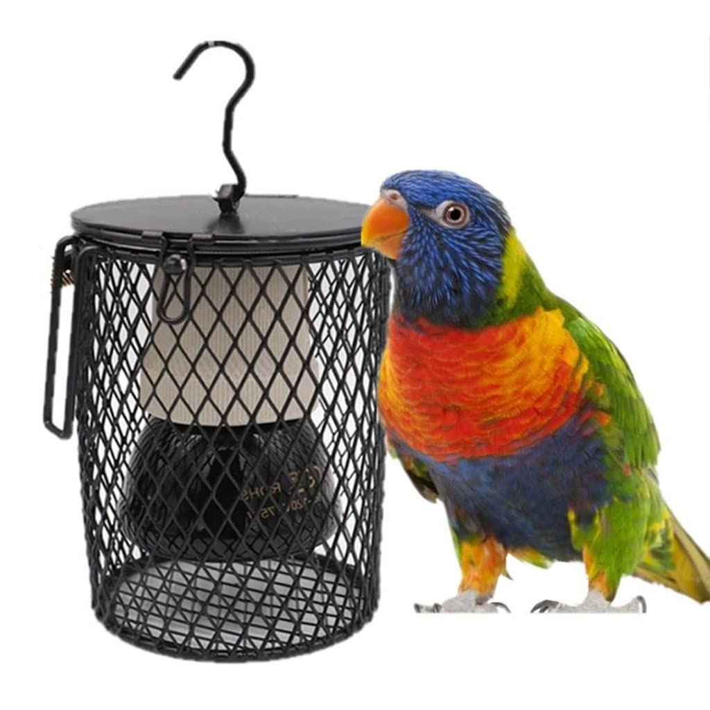 Lámpara de Calor para Reptiles con Guardia, Jaula de Malla con Cubierta Anti-escaldaduras, para Tortugas, Polluelos, Lagartos, Serpientes, Diseño de Gancho Colgante (Color : 75W)