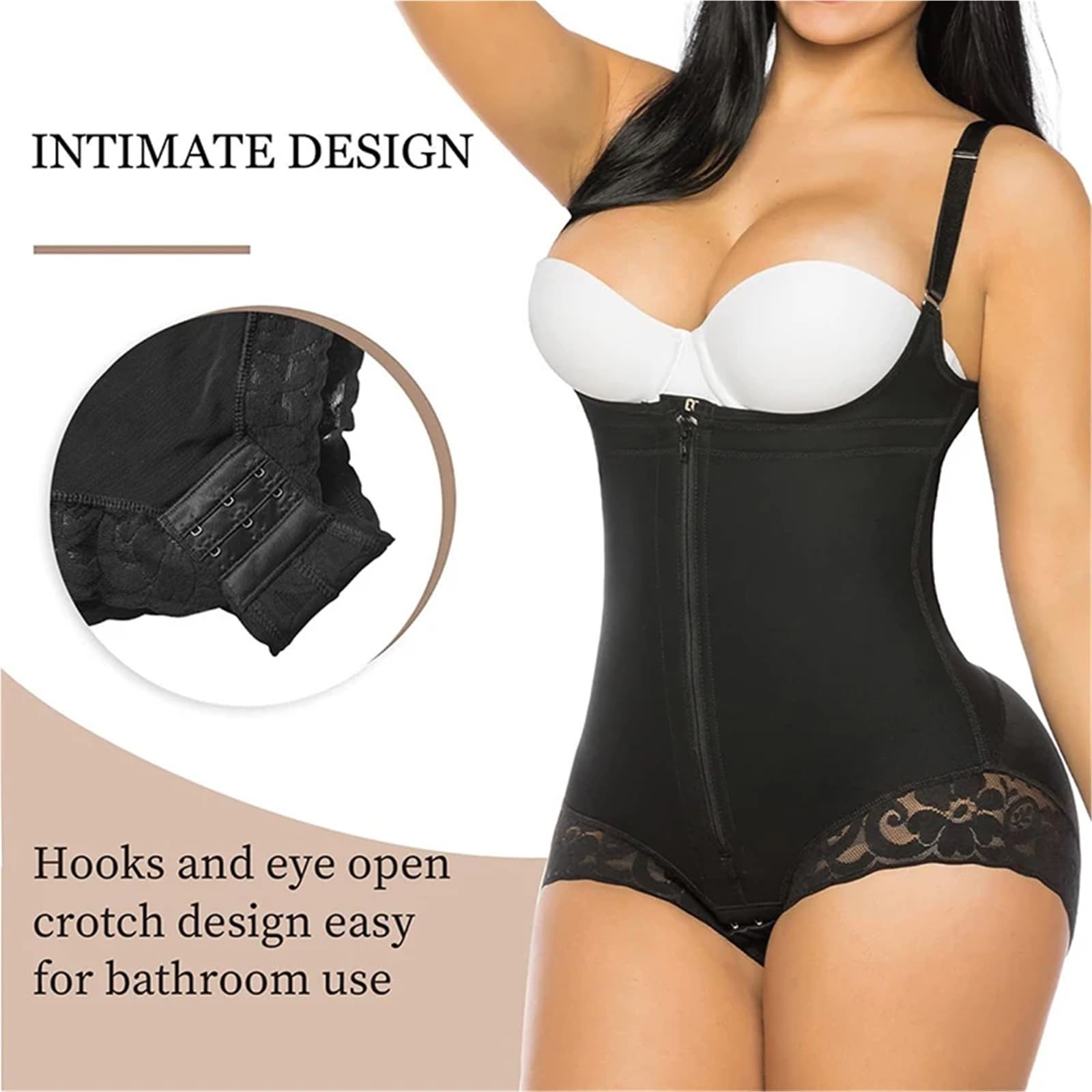 Body Moldeador Corsé de una pieza, body moldeador cintura y cadera, ropa interior belleza, fajas, faja moldeadora con cremallera triangular