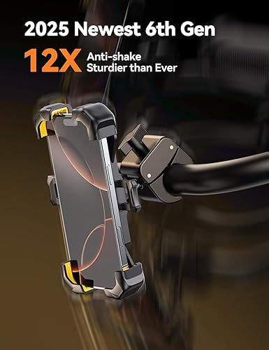 Miniatura 10 de JOYROOM Soporte de teléfono para motocicleta, [1s bloqueo automático] [100 mph militar antivibraciones] Soporte de teléfono de bicicleta para Negro