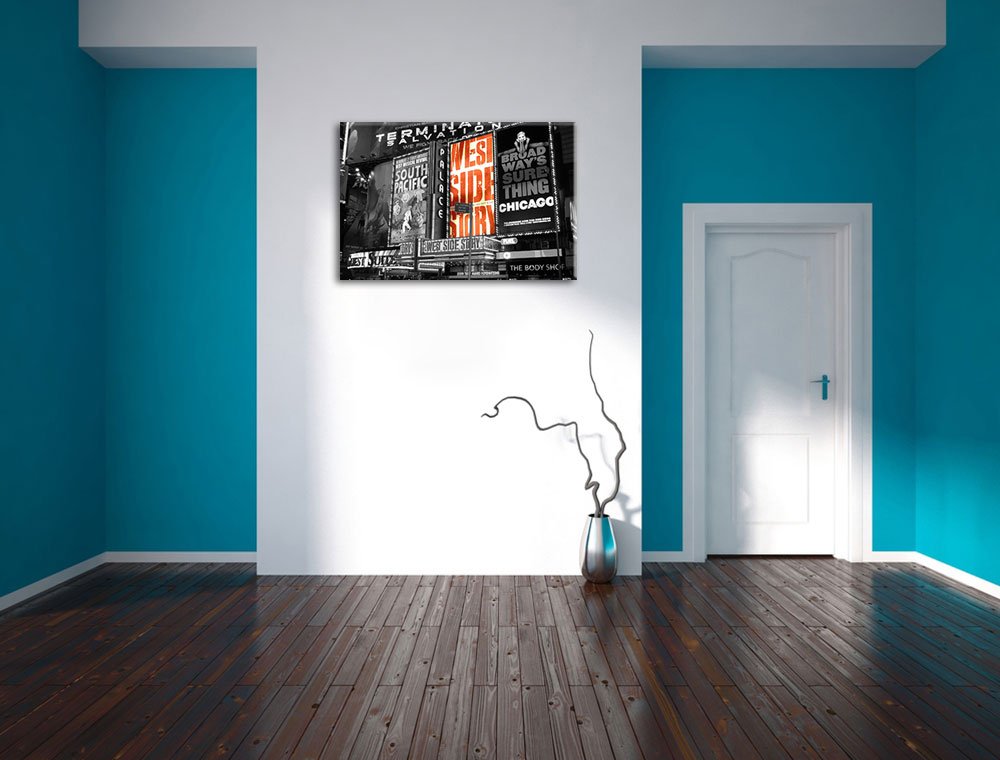 Pixxprint Programma della Famosa Broadway Stampa su Tela 120x80 cm Artistica murale