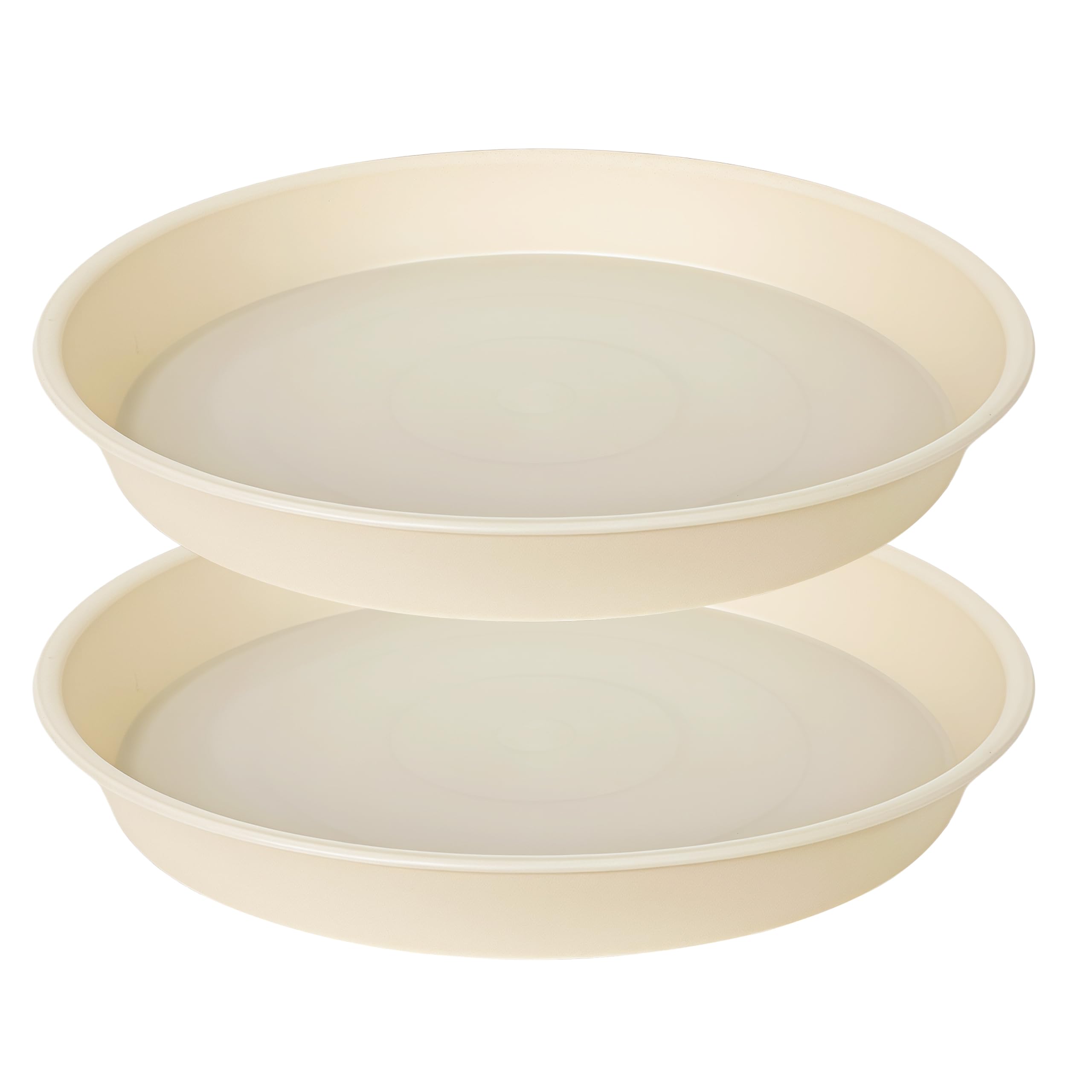 Bleuhome 2 Pack of Bird Bath Bowl 12", 1.6" Depth, 10 12 inch Birdbath Bowls Dish Only for The Garden, Large Plant Saucer (12", Beige)