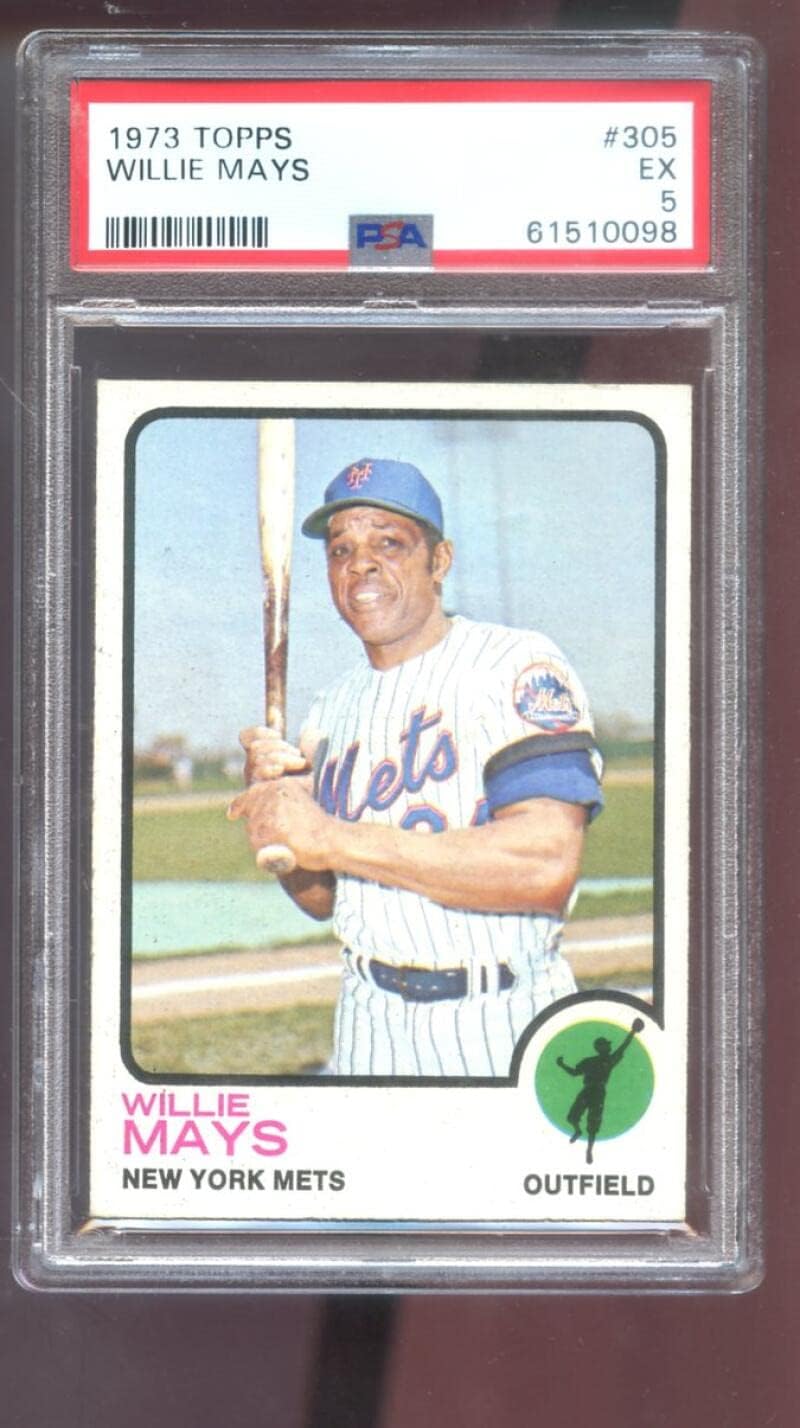 1973 Topps #305 Willie Mays PSA 5 Graded Baseball Card MLB New York Mets
