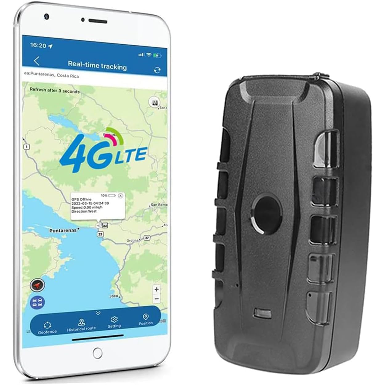 TKMARS Traceur GPS Voiture 4G Longue Autonomie 6 Mois, Suivi en Temps Réel, Aimanté, Étanche IP67, Plusieurs Alertes pour iOS/Android TK918