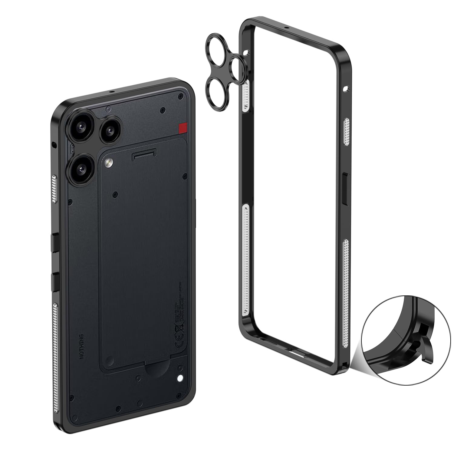 Amazon.co.jp: Nothing Phone (3a) Lite対応金属バンパー 放熱ケース