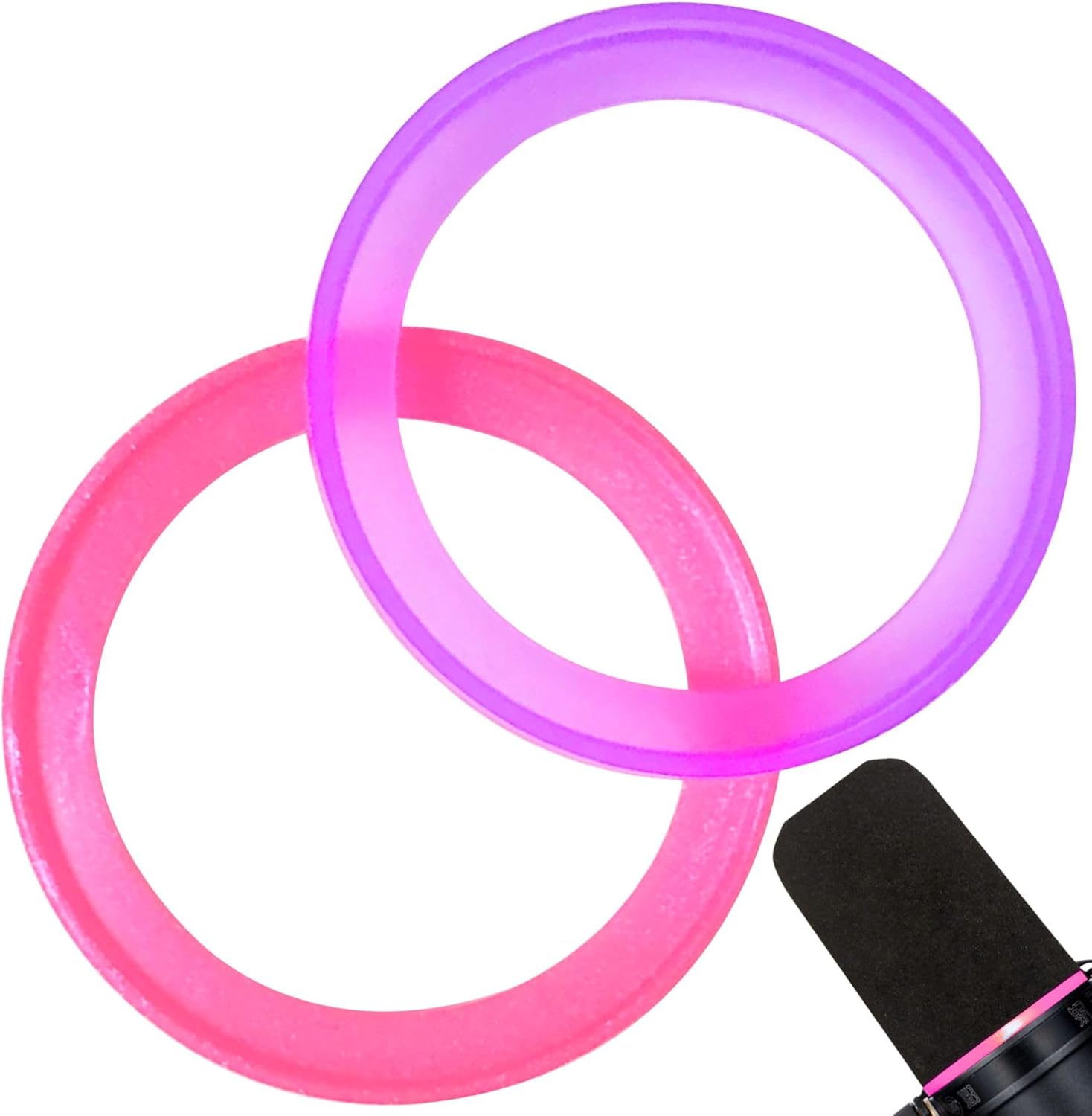 SM7b Cover Retaining Ring Collar for Shuer SM7B, SM7dB Microphone Pop Filter Replacement, Colored Windscreen 2 Pack (Purple Pink)