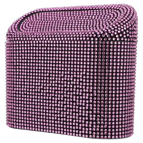 Bote de basura para automóvil rosa de plástico papelera pequeña decorativa brillante para coche