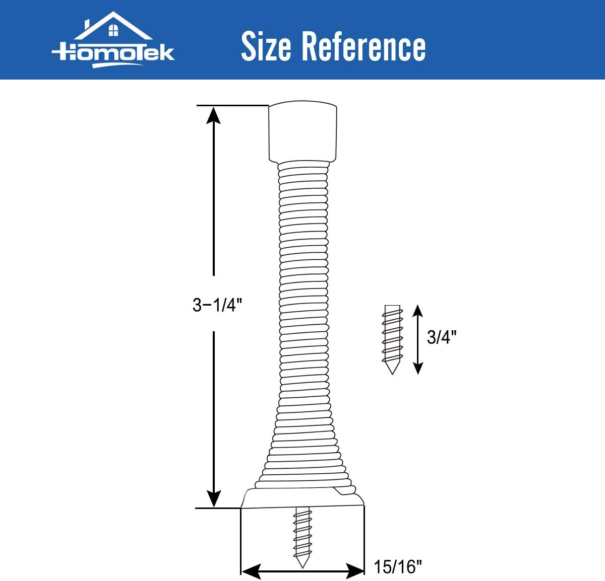 HOMOTEK 12 Pack Black Spring Door Stops,3-1/4" Heavy Duty Door Stop - Flexible Spring Door Stopper with Low Mounted Black Rubber Bumper Tips : Office Products