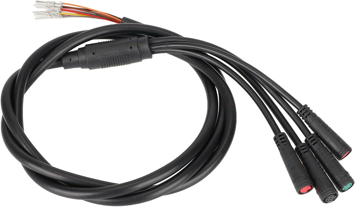 Electric Bike 1T4 1T5 Waterproof Cable Controller Light Ebrake Throttle Display E-Bike Cable Conversion Accessories E-Bike Integration Cable Waterproof 1-5 for KT Controller ADE