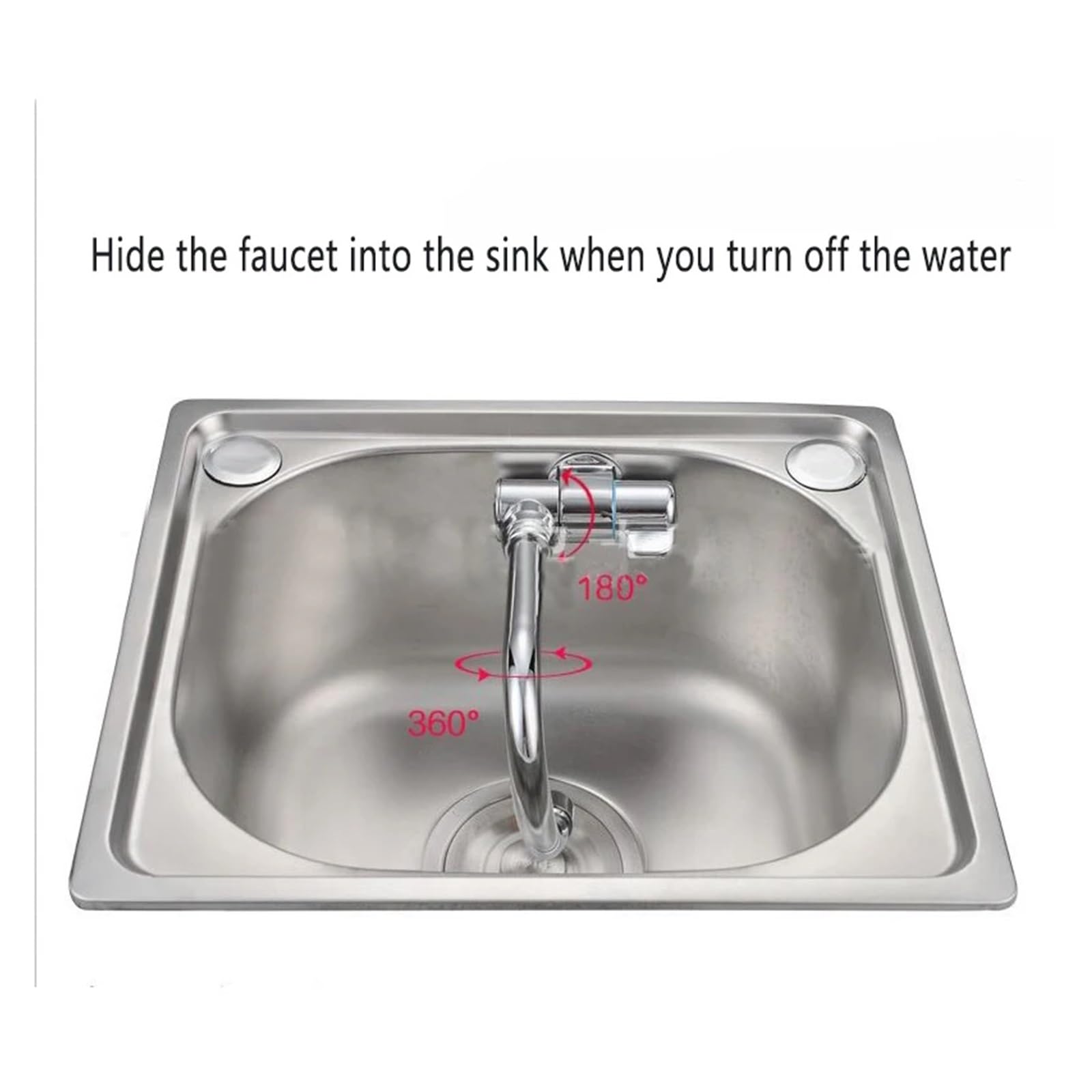 Grifos mezcladores para Fregadero Grifo de Cocina Moderno con rotación 360 Grados RV Monomando Lavabo baño Montaje en Cubierta modificación (007)