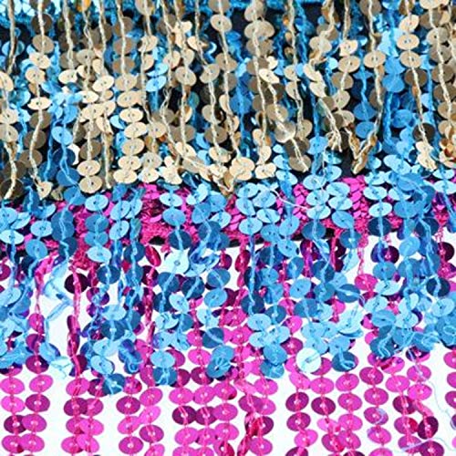 Image of VRITRAZ Women's Chiffon Belly Dance Hip Scarf Waistband Belt Skirt Mixed Colors Beads and Golded Coins