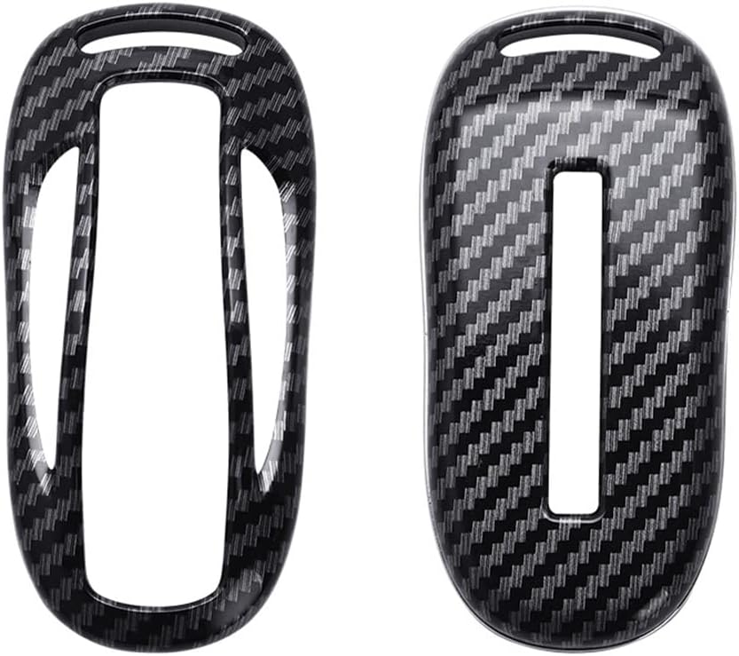 SANRILY Fit for Tesla Model X Smart Key Cover ABS Plastic Key Protector Shell with Carbon Fiber Texture
