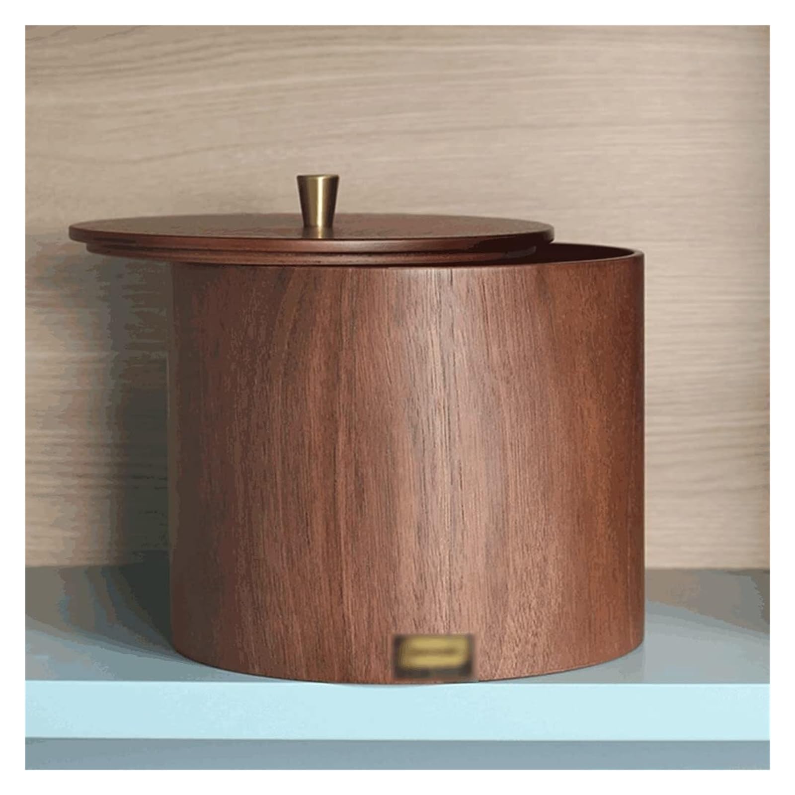 Küchenabfalleimer Mülltonnen, runder Mini-Tisch-Mülleimer mit Deckel, Müllcontainer, Holz-Papierkorb, Abfallkörbe Mülleimer