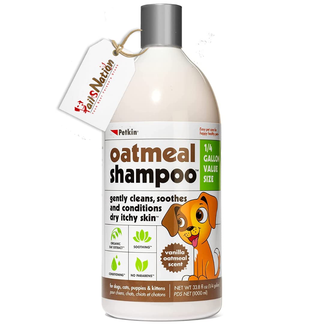 Tails Nation Petkin Shampoo For Dogs & Cats X|Gently Clean And Conditions Pet Coat, Sooth Dry Itchy Skin (Oatmeal Shampoo 1000 Milliliter)|No Parabens|Orgainc Oat Extract|Vanilla Scent (B0C5VWHMVL) Amazon Price History, Amazon Price Tracker