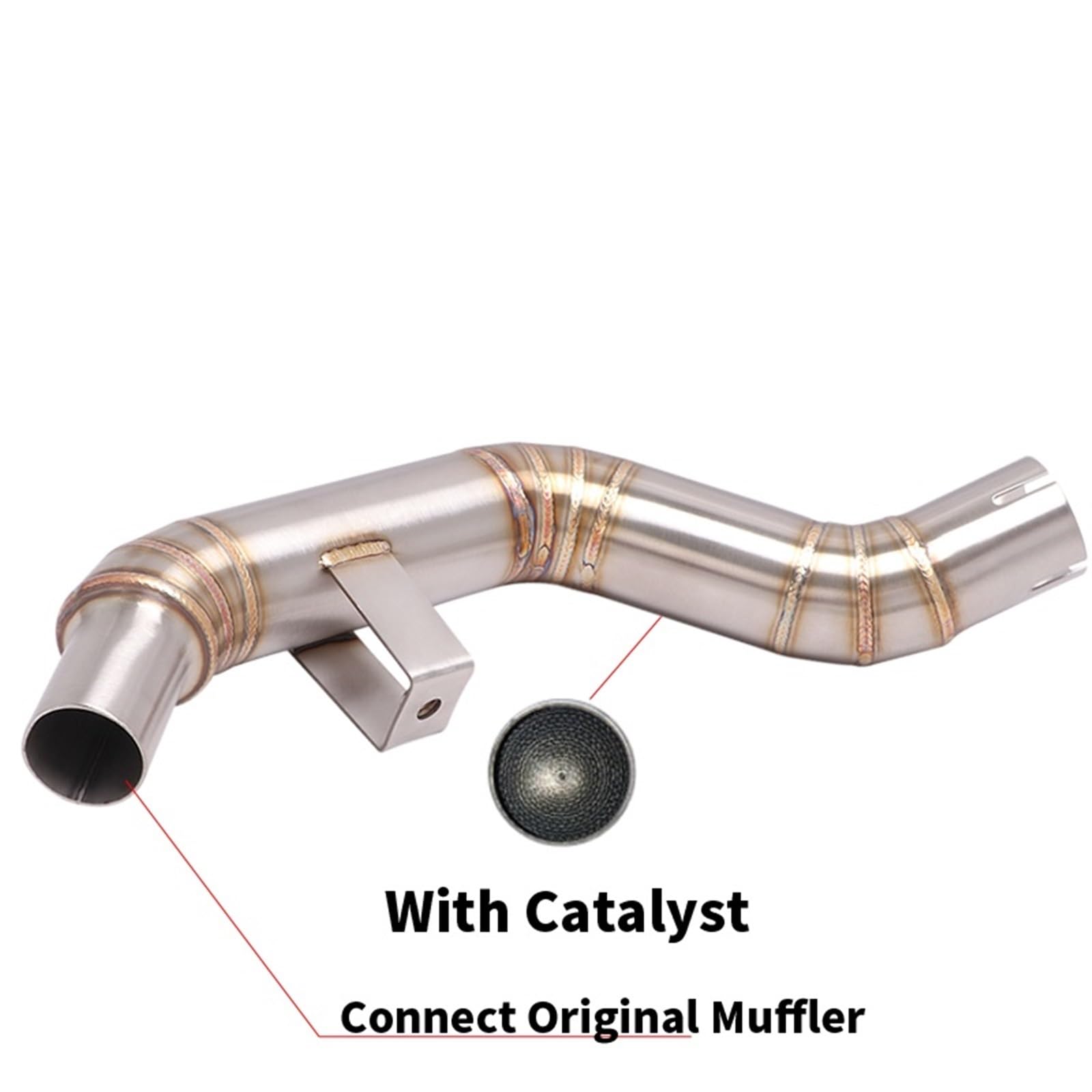 Moto Modificato Moto Fuga Tubo Per Benelli 502 c 502C Antiscivolo Moto Catalizzatore Eliminare Collegamento Centrale Tubo Eliminatore Sistema di Scarico Avanzato Fuga Moto Silenziatore (Color : A1)