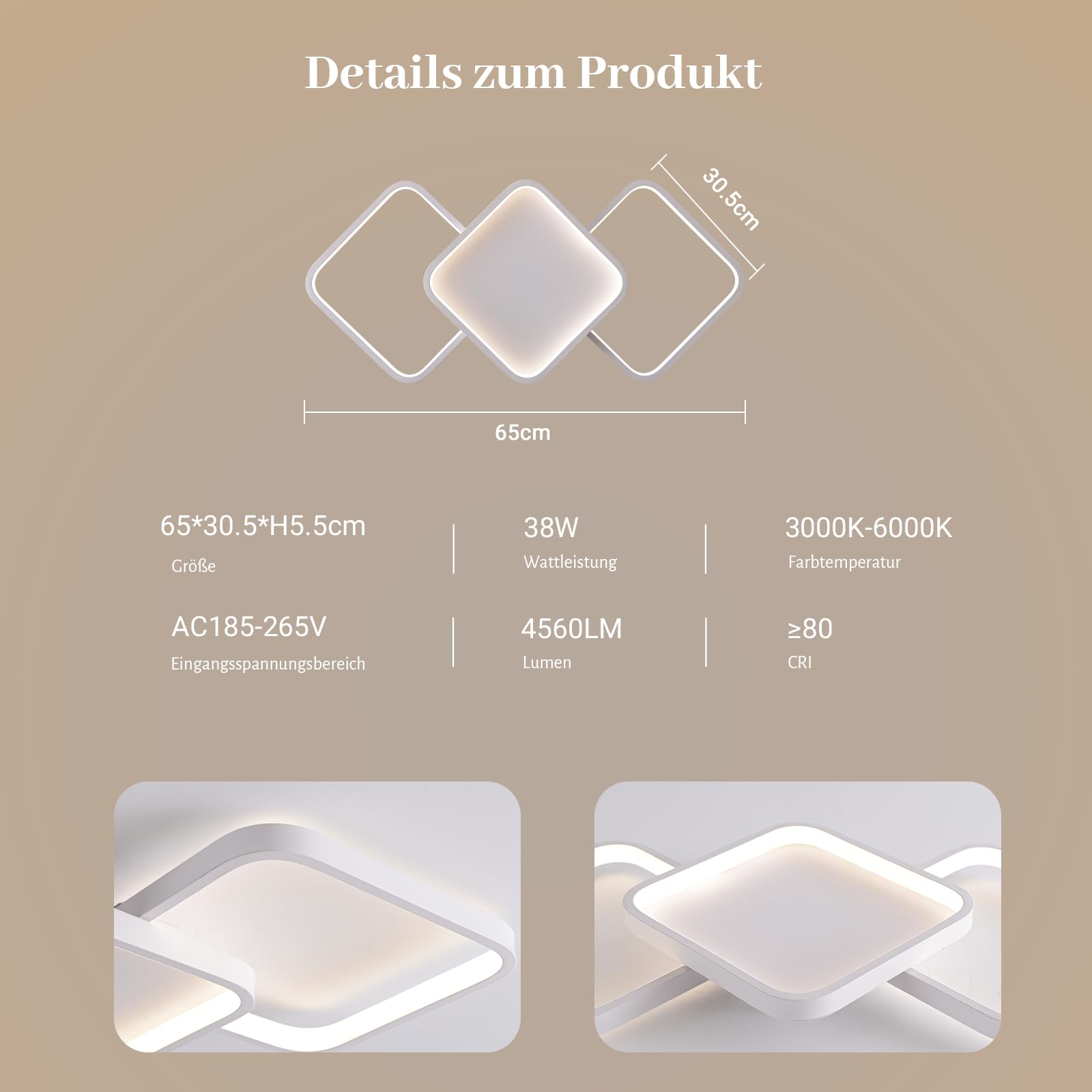 Sky angle Lampada a Soffitto Smart con Controllo Vocale tramite Alexa/Google Home, LED Dimmerabile, Lampada a Soffitto LED per Soggiorno, Camera da Letto, Bagno, Cucina