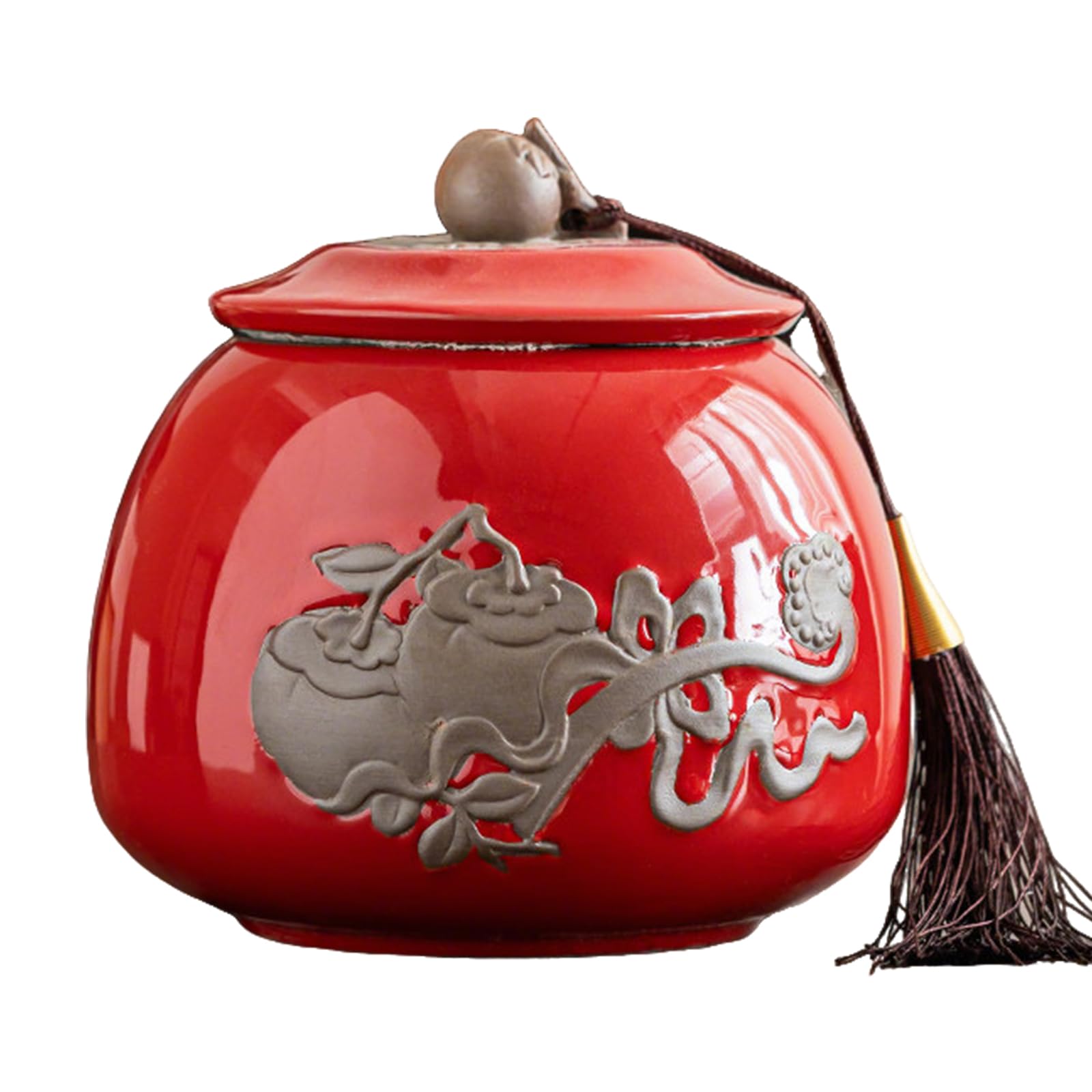 Upgbrf D Airtight Ceramic Tea Canister Art Jar 900Ml Capacity Han-Painte Decorative Kitchen Storage Jar Unique Cultural,