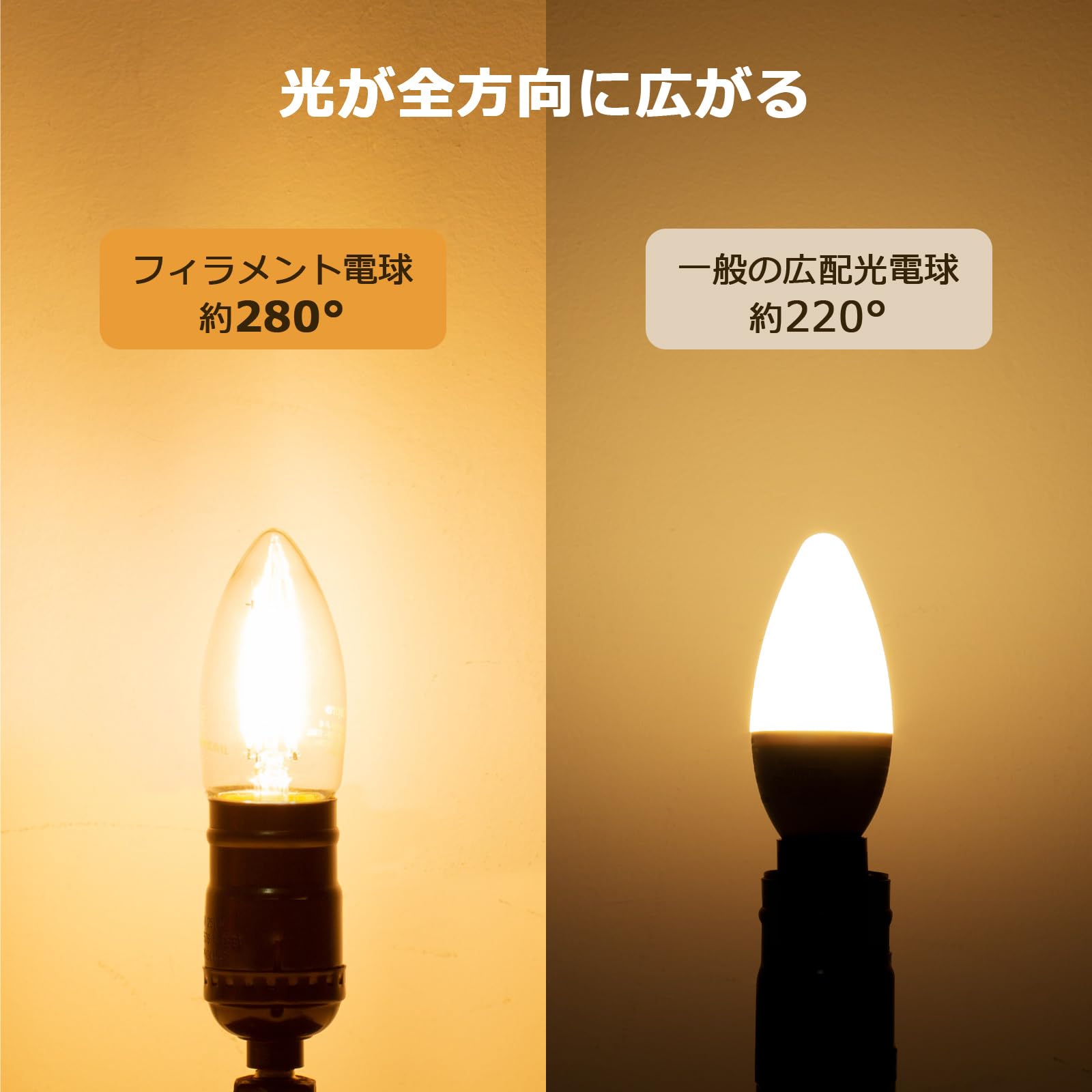 Amazon | 【E26】Lepro LED電球 E26 40W形 6個入り シャンデリア電球