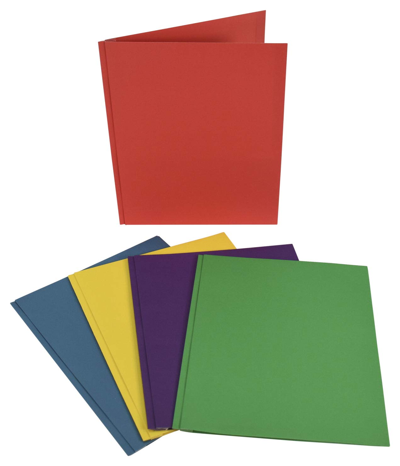 L'école Smart Heavy Duty en similicuir Pocket Folder – 9 1/2 x 11 3/4 en – Lot de 25 – Couleurs assorties