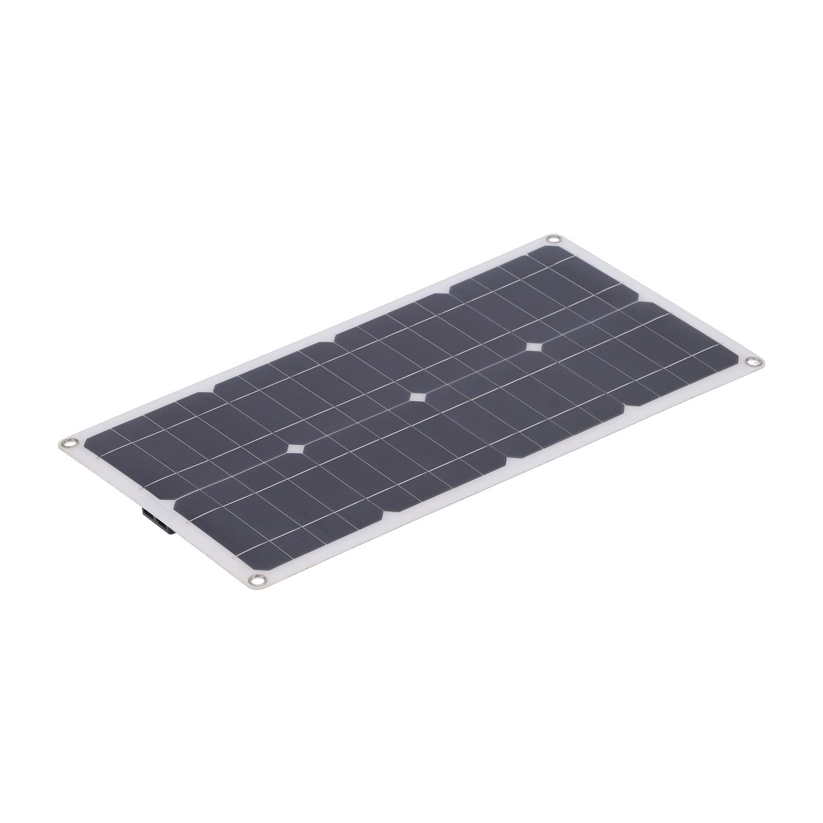 FTVOGUE Kit Pannello Solare da 25W in Silicio Monocristallino con | per Ricarica Batteria , Doppie Porte USB, Uscita 18 V CC, 12 V/24 V Automatico