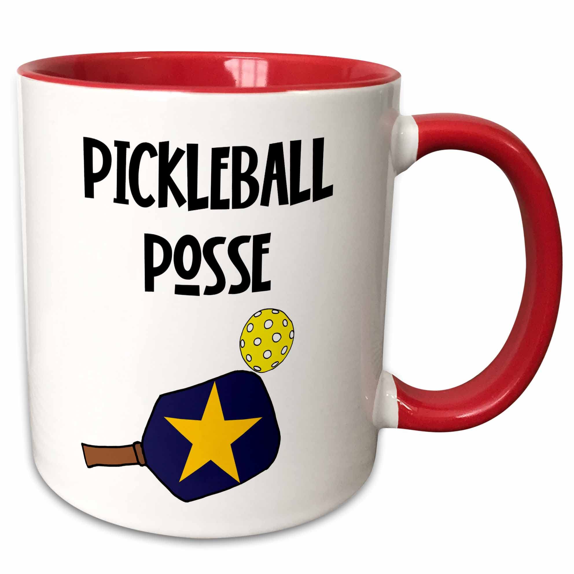 3dRose Cute Funny Pickleball Posse Sports Cartoon Old Age - Mugs (mug_354147_5)