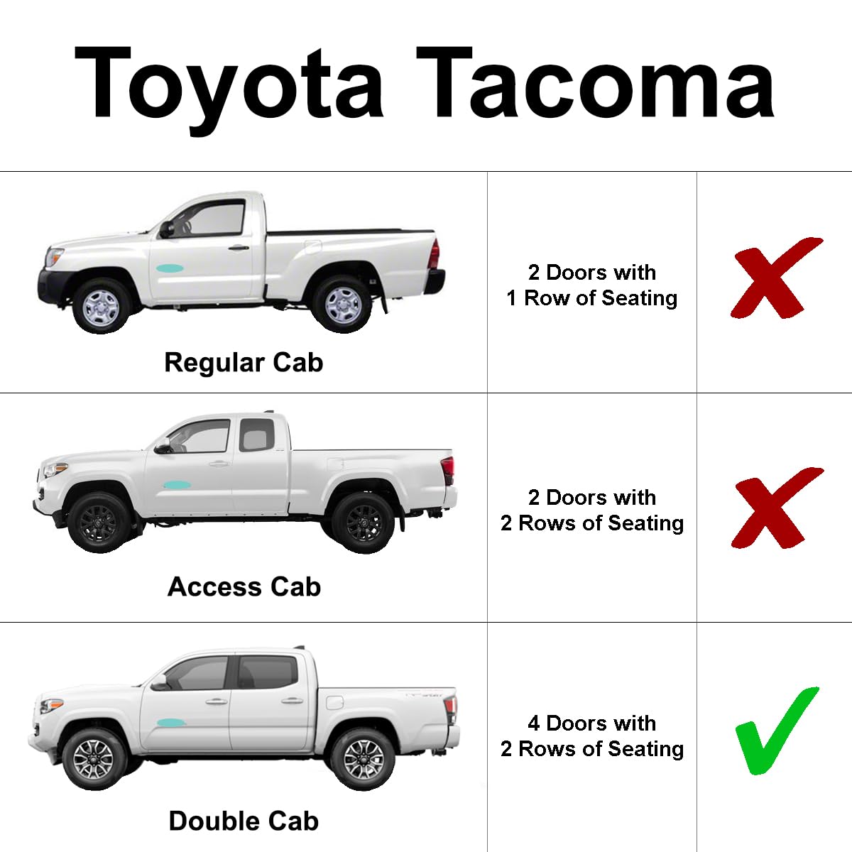 YelloPro Side Window Rear Seat 2nd Row Sunshade (Set of 2) Custom Fit for 2005 2006 2007 2008 2009 2010 2011 2012 2013 2014 2015 Toyota Tacoma 4Dr 4 Door Double Cab (Made in USA)