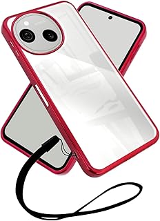 シズカウィル AQUOS sense10 用 / sense9 用 クリアケース SH-53F 用 SH-53E 用 SHG14 用 ケース カバー サイドメッキ加工 クリア ケース レッド×クリア 1個入り