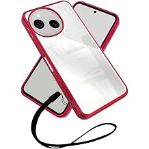 Sizkawil for AQUOS Sense 10 / Sense 9 Clear Case for SH-53F for SH-53E for SHG14 Case Cover Side Plating Clear Case Red x Clear, Pack of 1