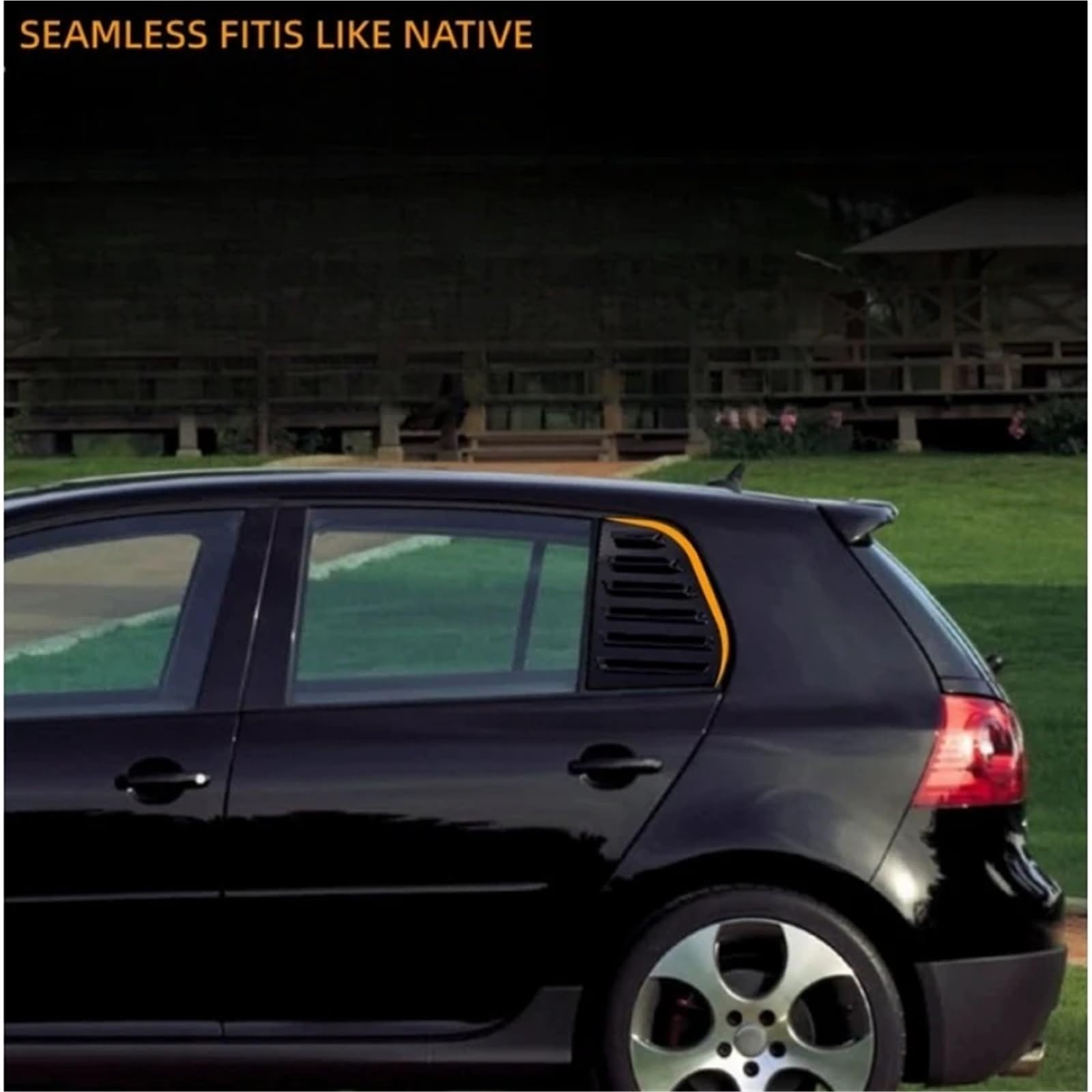 Protections adhésives en ABS pour Stores triangulaires arrière de VW Golf 5 GTI MK5 (2003-2008). Persiennes de fenêtre latérale(Black)