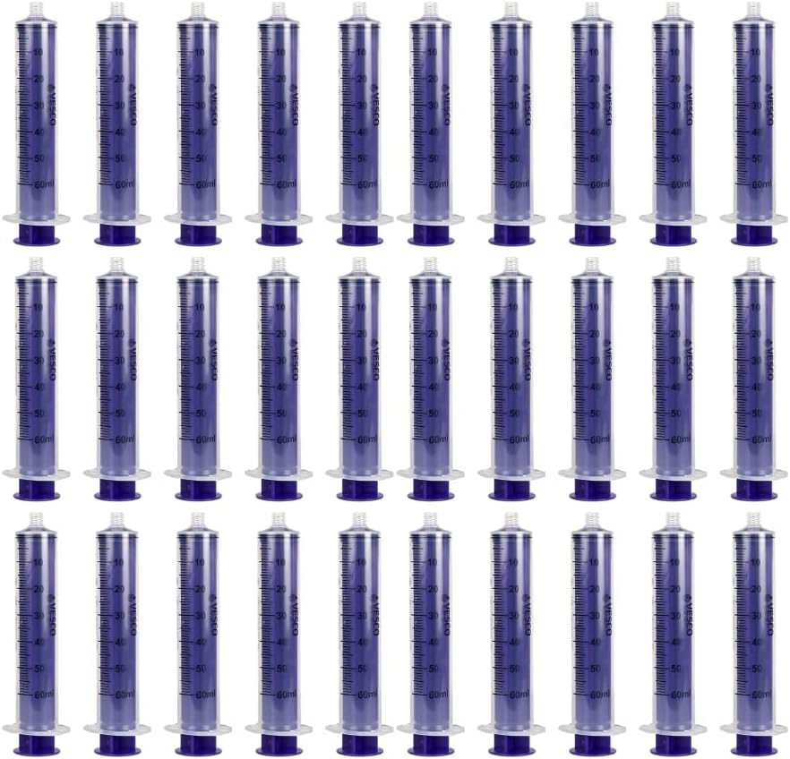 Vesco Medical ENFIT Standard Tip Syringes, 60ML (Pack of 30)