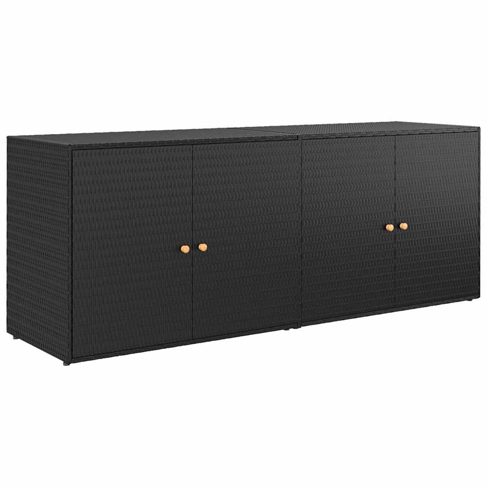 Gecheer Gartenschrank Geräteschuppen Gartenhaus Schuppen Gerätehaus Lagerschuppen Schwarz 198x55,5x80 cm Poly Rattan