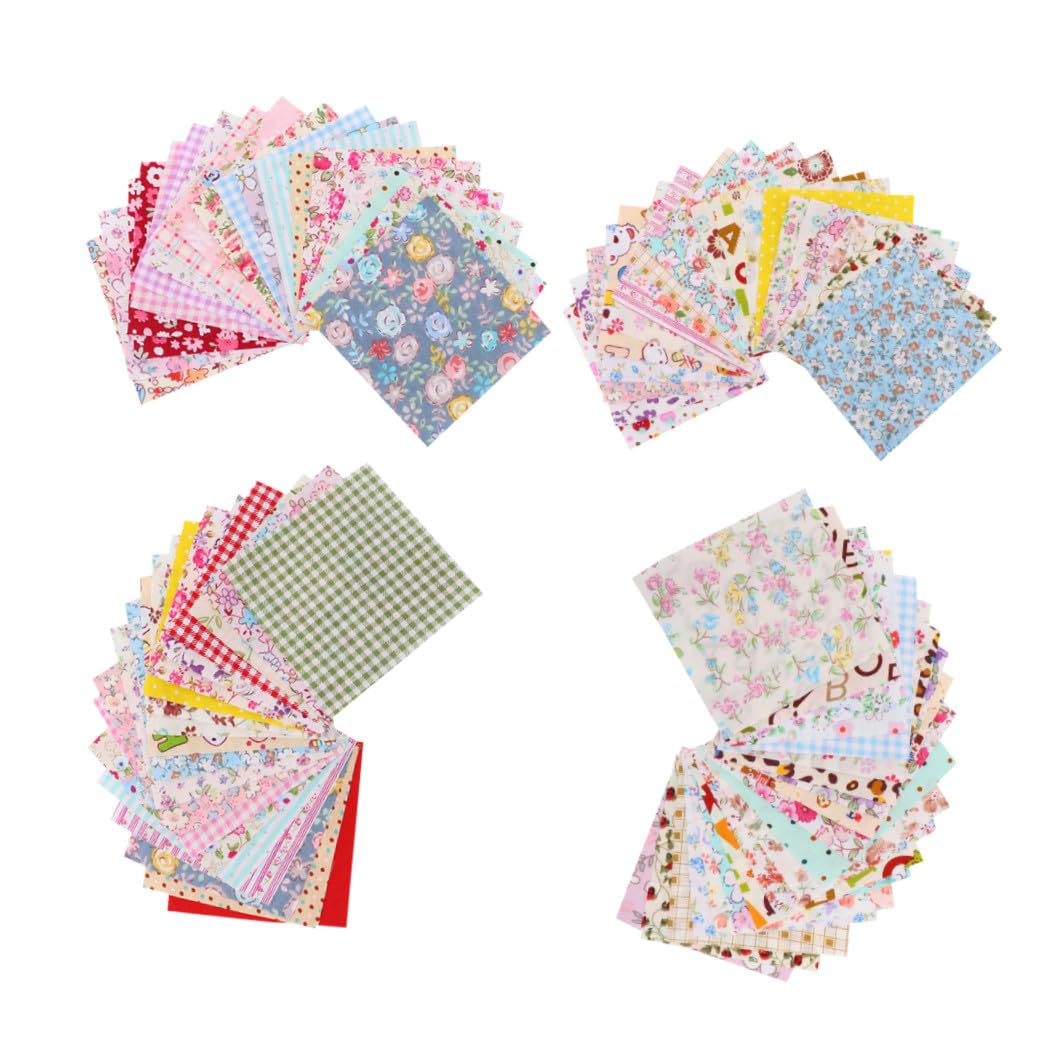 STOBOK 150pezzi Cotone Per Patchwork Materiale Per Cucito Creativo Morbido e Comodo Per Decorazioni e Artigianato