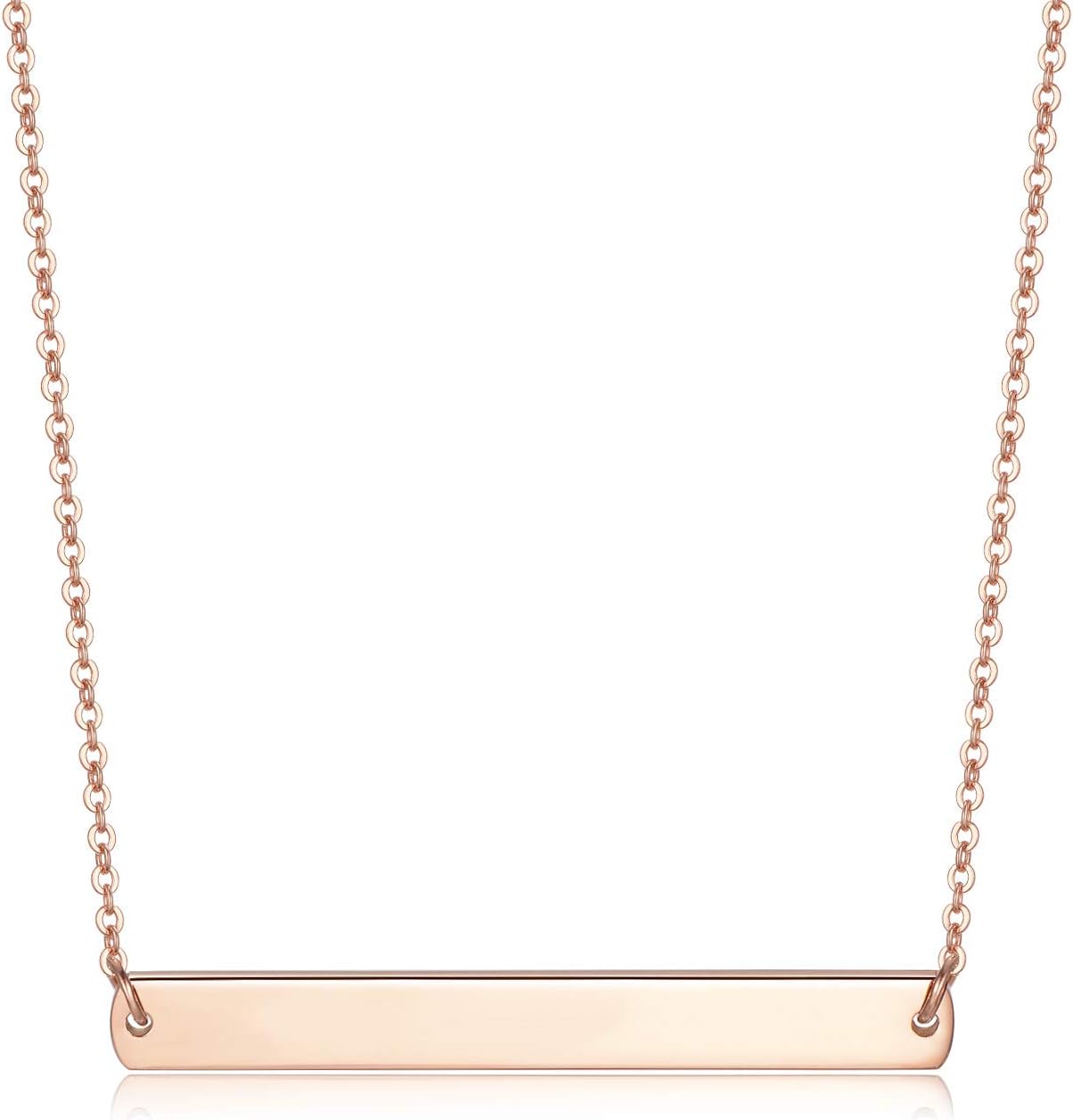 Gold Silver Rose Gold Horizontal Bar Necklace Stainless Steel 18K Gold Plated Bar Necklace Ladies Adjustable Chain