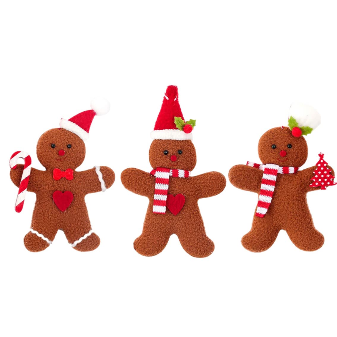Christmas Gingerbread Man Xmas Gingerbread Hanging Ornaments Tree Party Supplies 3PCS Style 2 Christmas Plush Man Hanging Ornaments