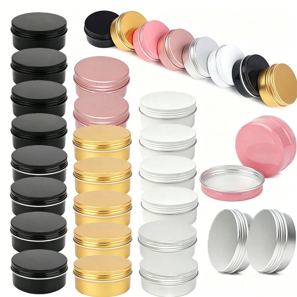 Contenants pour bougies et baumes en aluminium blanc 10g pour organiser votre routine beauté