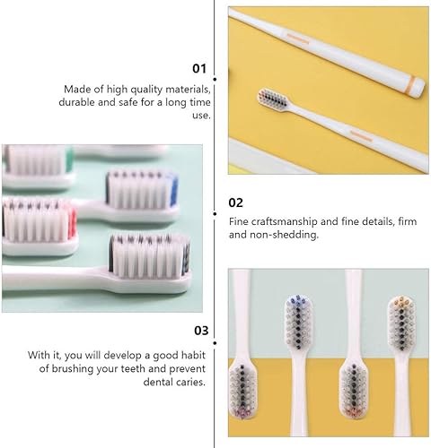 Miniatura 4 de Cepillos de dientes de viaje, 5 piezas, cepillo de dientes extra para adultos con cerdas micro cepillos de dientes manuales para encías, cepillos de