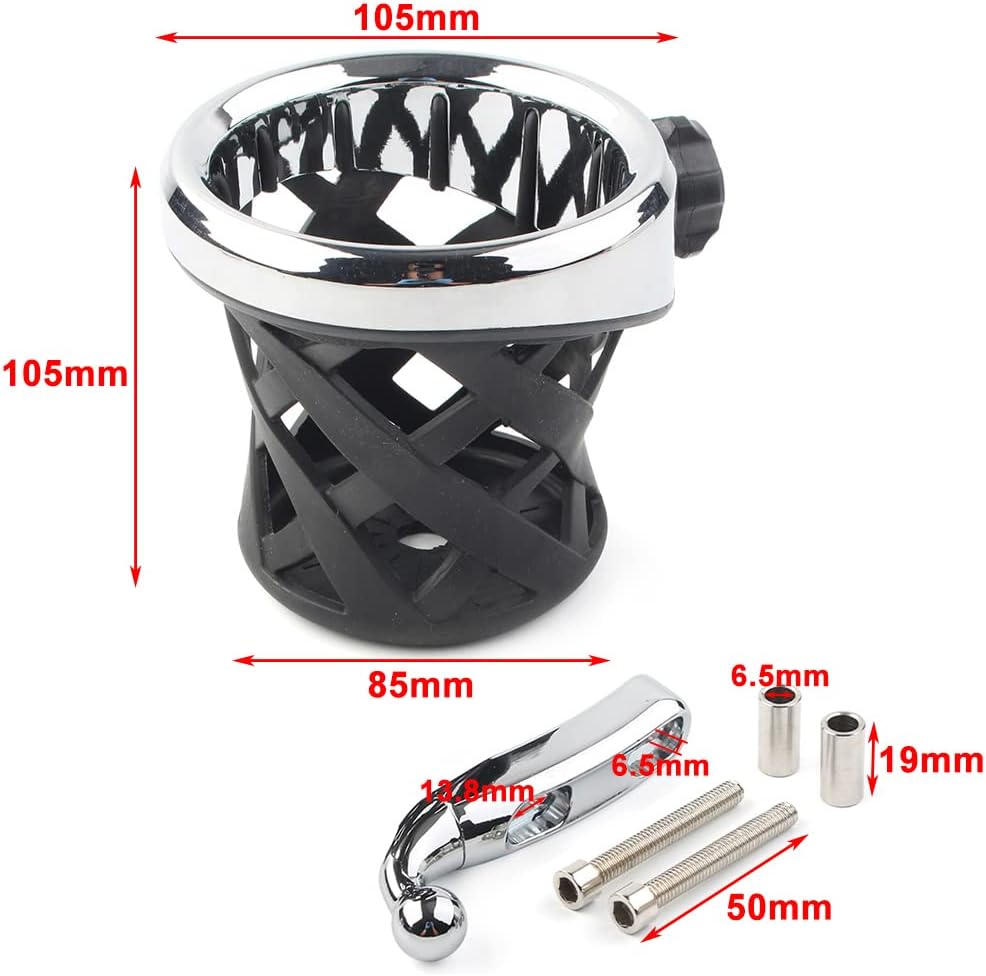 Goldwing GL1800 Motorcycle Handlebar Cup Holder Drink Mounted for Honda Gold Wing GL 1800 Trike 2001-2021 F6B 2013-21 (Black)