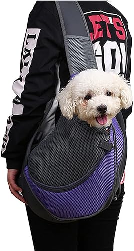 Miniatura 6 de Transportador para perros y mascotas, malla transpirable, portátil, seguro para viajes, con correa de hombro antideslizante ajustable para perros