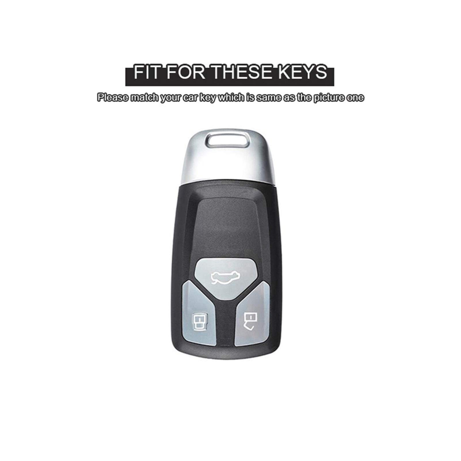 Funda de aleación de Zinc for Llave de Coche, for Smart, Funda for Llavero, for Audi, A4, Q7, Q5, TT, A3, A6, SQ5, R8, S5, Mando a Distancia sin Llave, Estilo de Coche