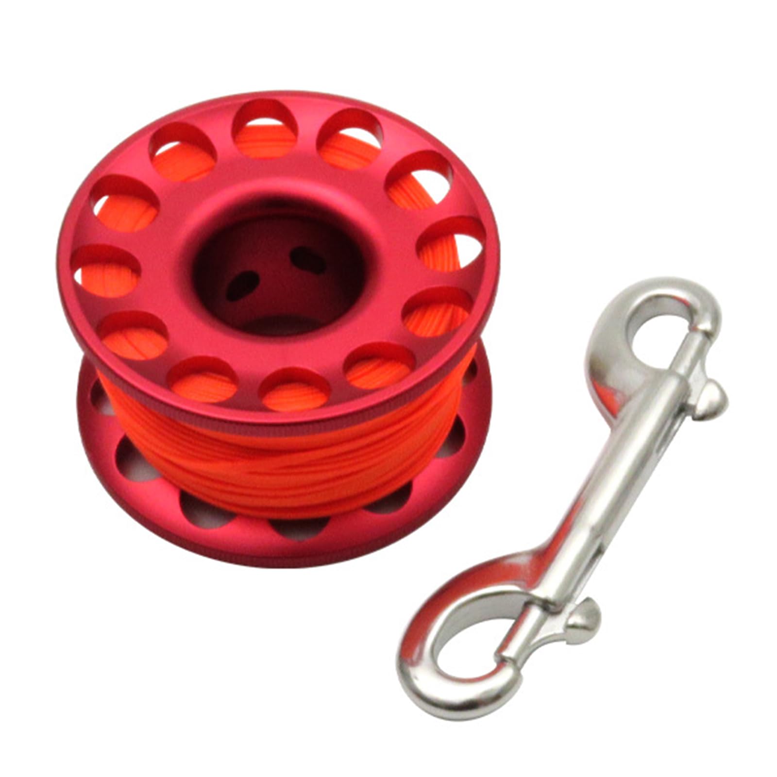 Pffiocix Red Aluminum Alloy Spool Finger Reel, Free Diving Finger Spool Dive Reel Wreck Guidelines Aluminum Alloy Free Diving Dive Dive Dive With Both Ends