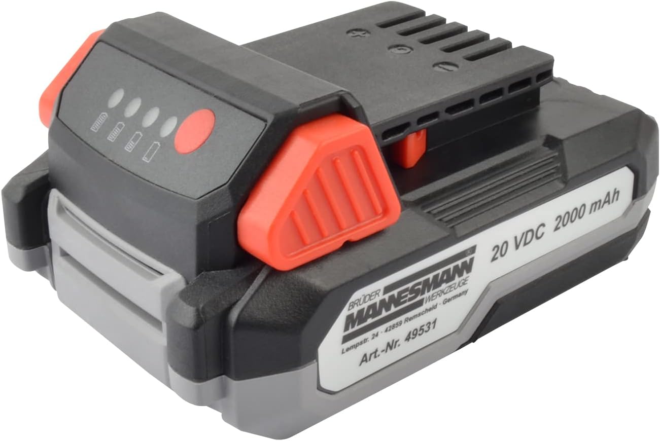 Brüder Mannesmann Werkzeuge M49531 Replacement Battery, 20 V, Grey