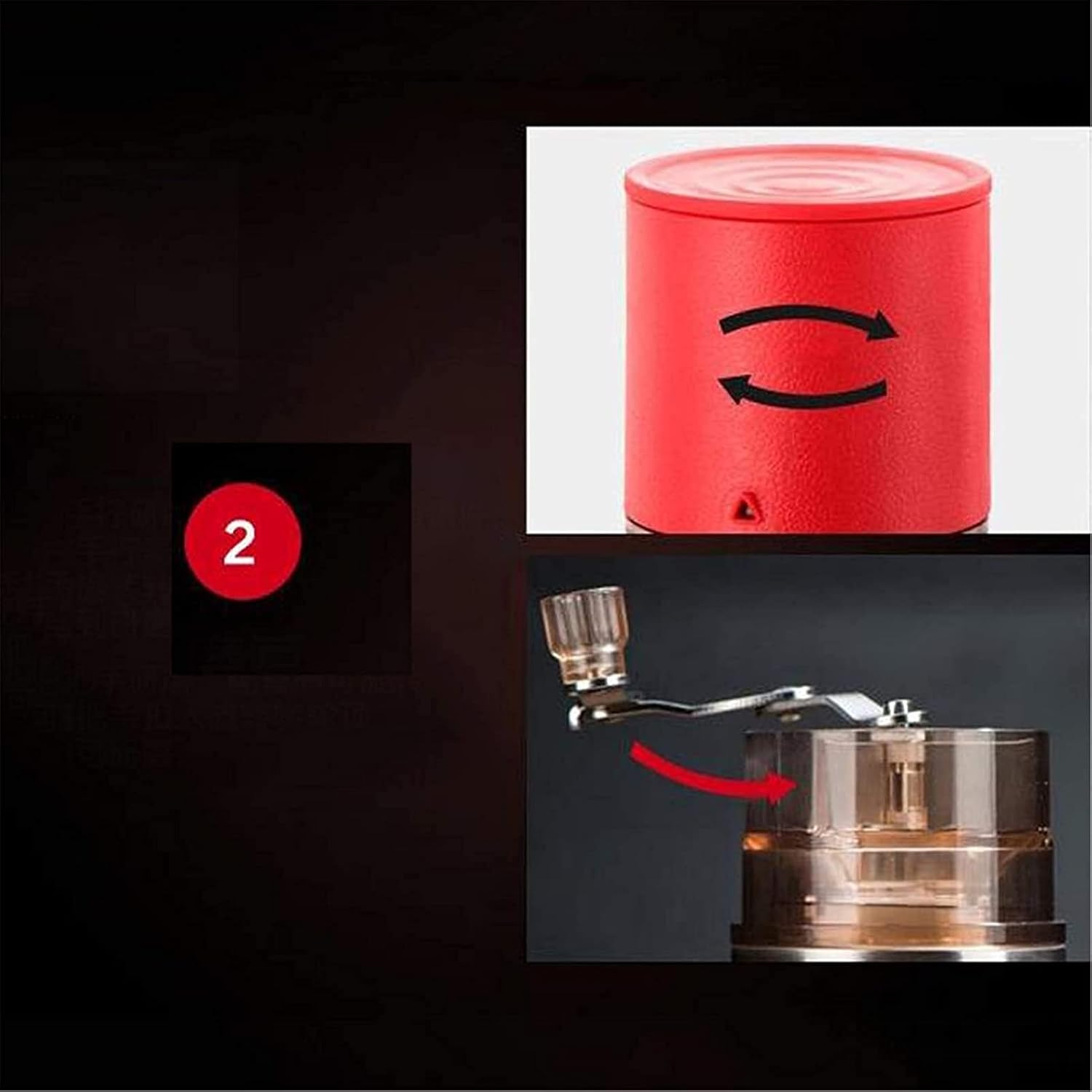 Manual Coffee Grinder - Stainless Steel Burr Grinder Hand Coffee Grinder Portable Hand Crank Conical Coffee Bean Grinder Mill for Camping Travel (Color : B) (A)