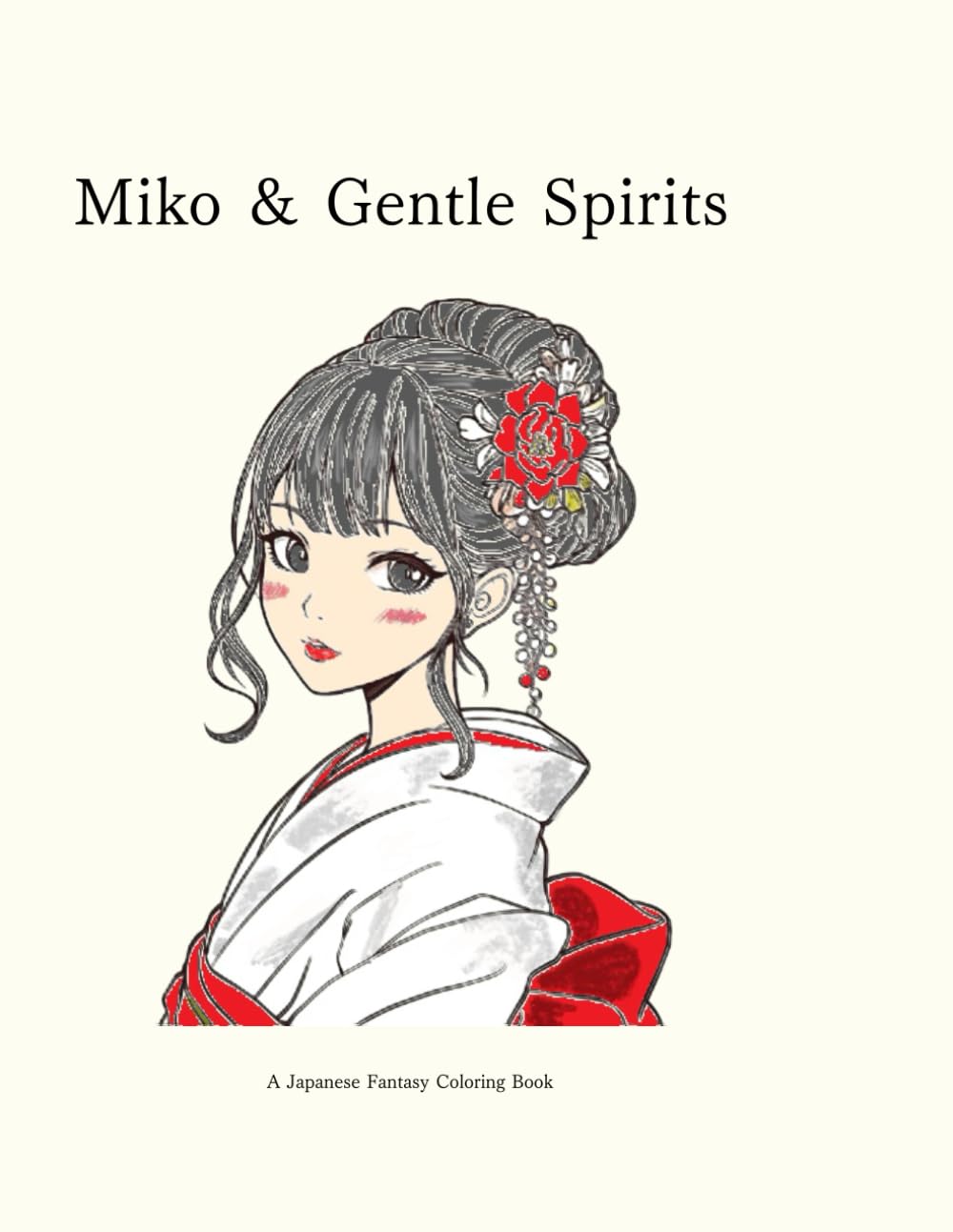 Miko & Gentle Spirits: A Japanese Fantasy Coloring Book