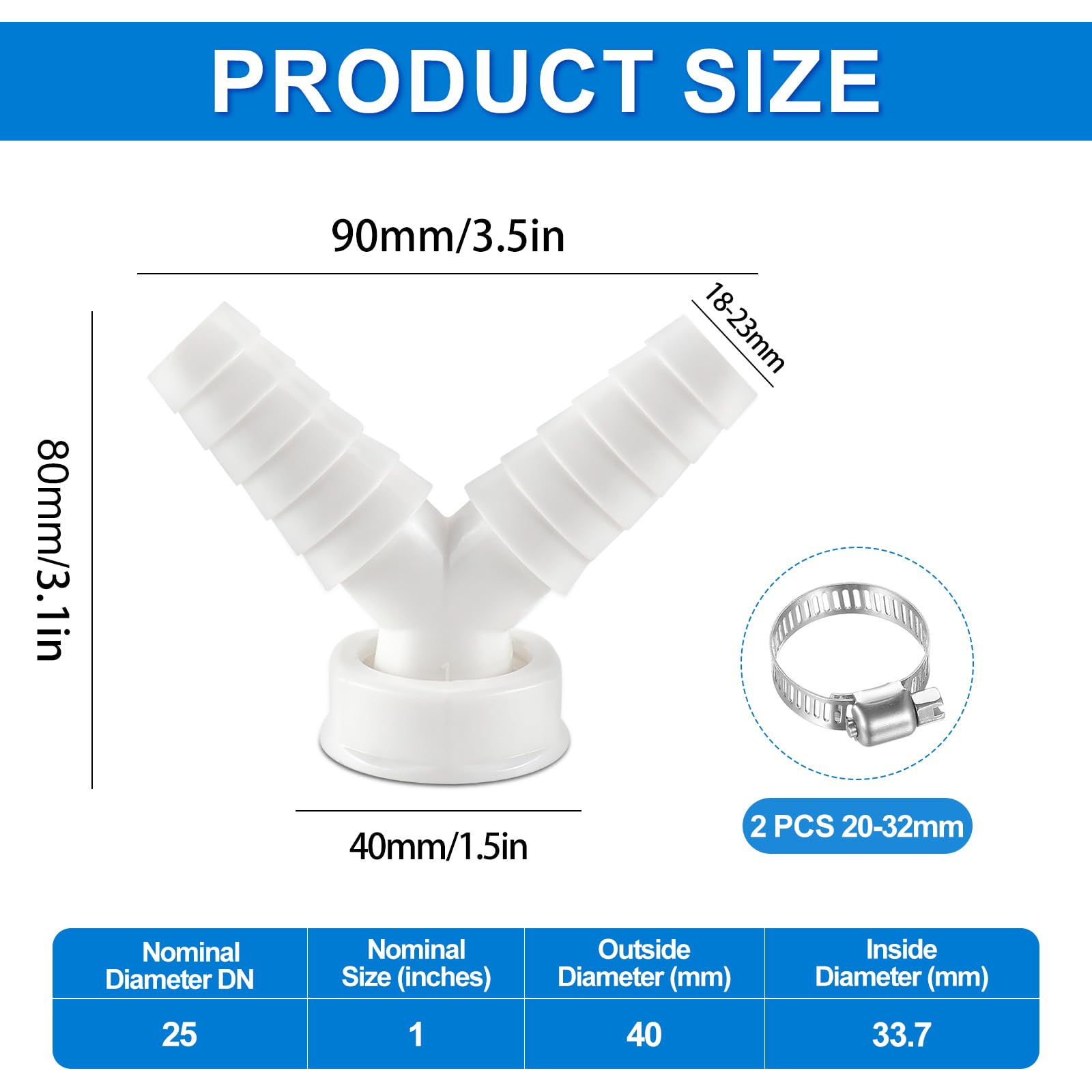 Geschirrspüler & Waschmaschine Abfluss Adapter Set - Y-Verbinder Für 40mm Rohr