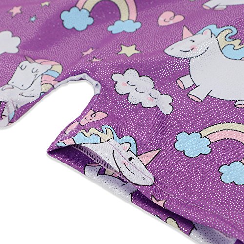 Image of HOZIY Gymnastics Leotards for Girls Unicorn Aurora Rainbow Mermaid Dinosaur Cupcake Sparkle Biketard Toddlers Kids Children