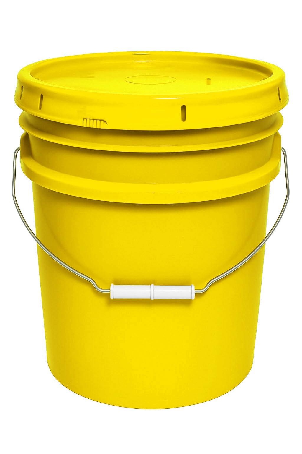 MKS Plastics Yellow 5-Gallon Heavy-Duty Bucket with Airtight Lid, 1-Pack