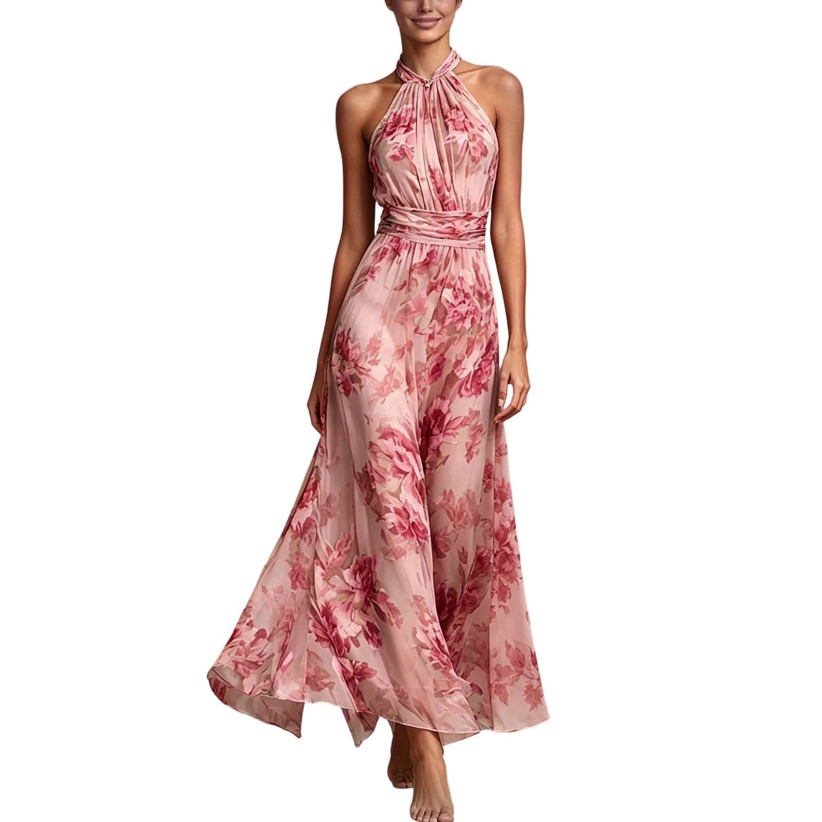 Abito da Sera da Donna Vestiti Spalle Scoperte di Cocktail Elegante Motivo Floreale Abiti in Tulle Morbido E Traspiranti Vestito Linea A per Matrimonio Ballo Feste